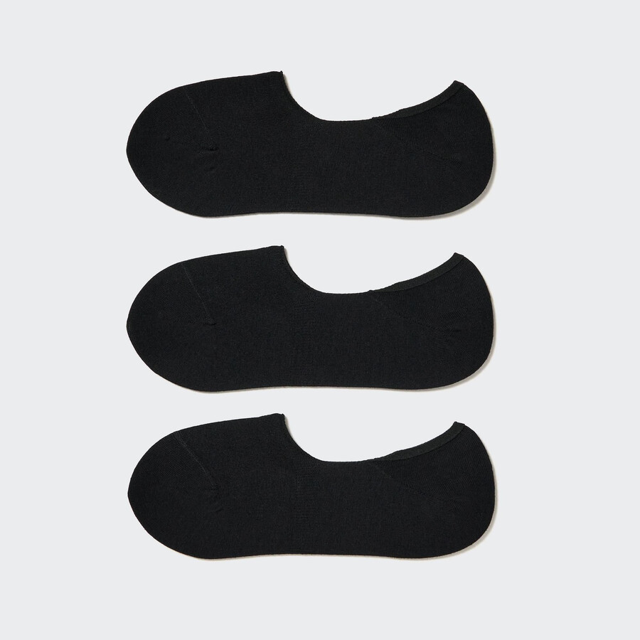 black womens uniqlo invisible no show three pairs socks
