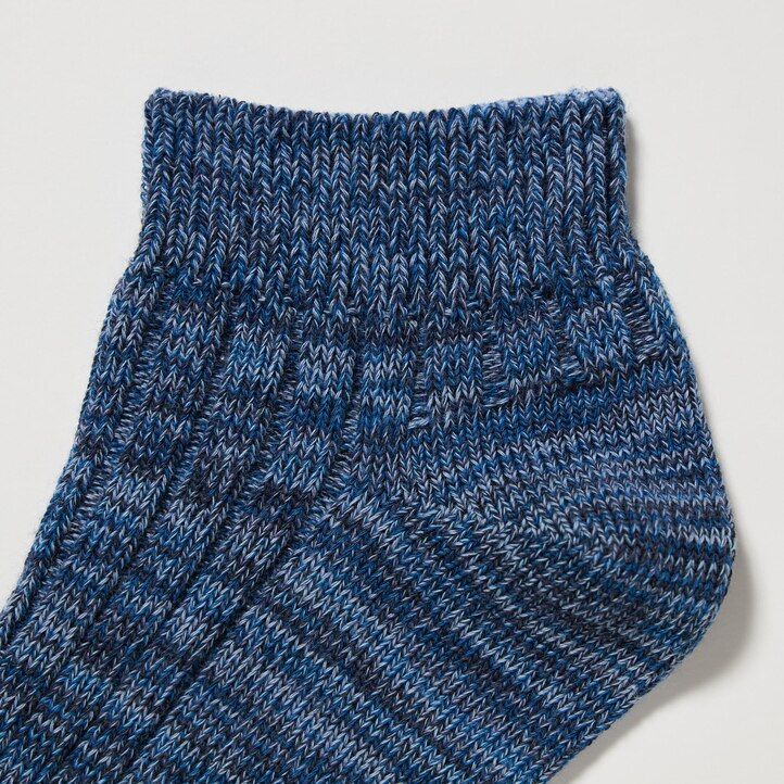 pink uniqlo mixed yarn ribbed three pairs womens socks