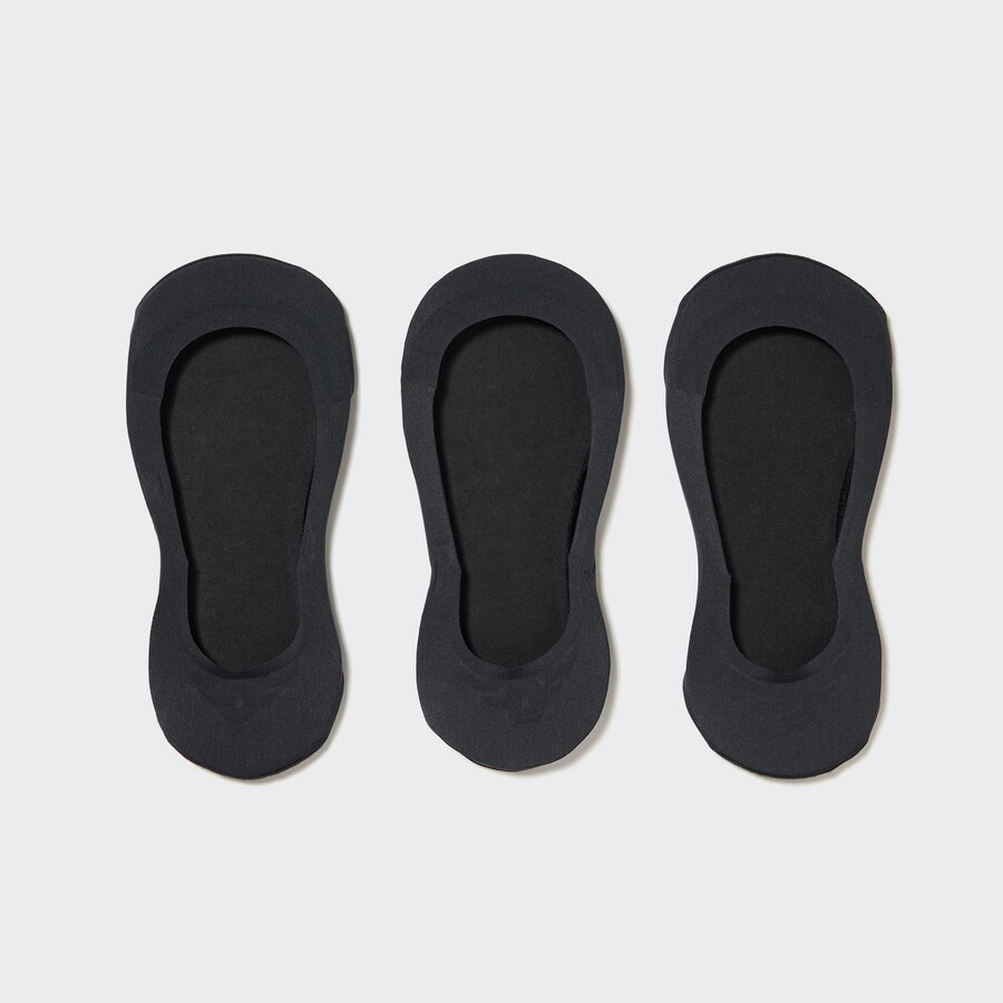 black uniqlo sheer no show three pairs womens socks