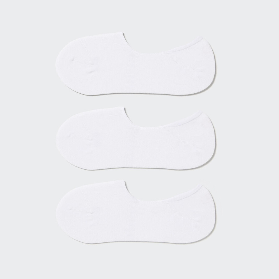 white uniqlo invisible no show three pairs womens socks