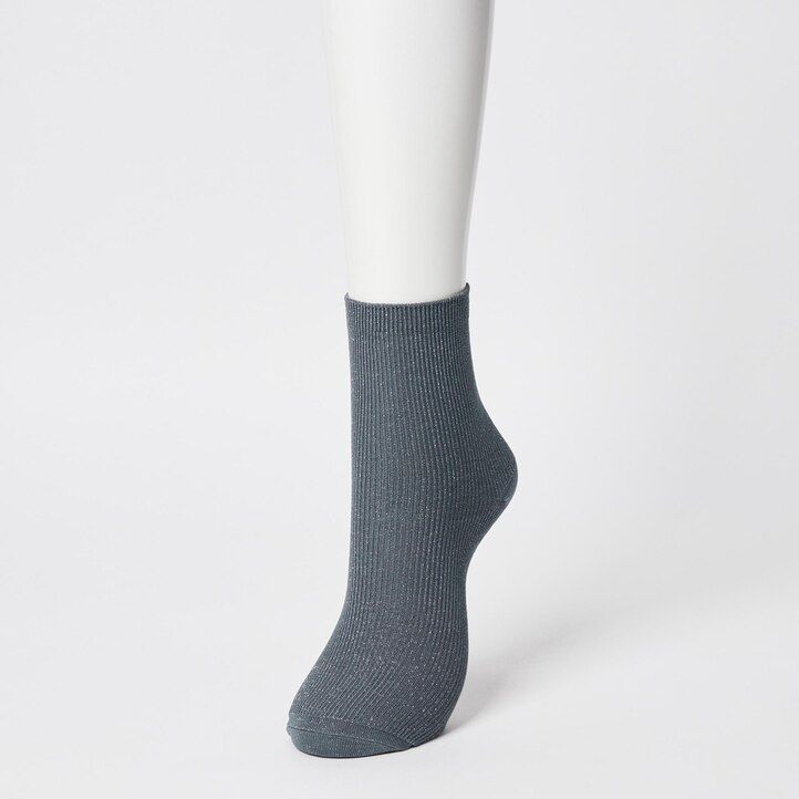 womens uniqlo glitter three pairs socks dark grey