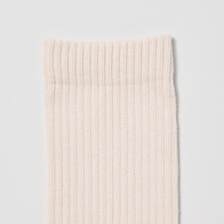 uniqlo ribbed three pairs womens socks white