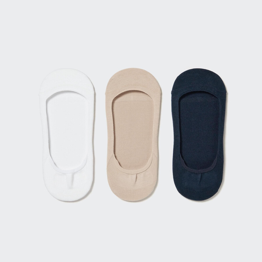womens uniqlo low cut invisible no show three pairs socks white