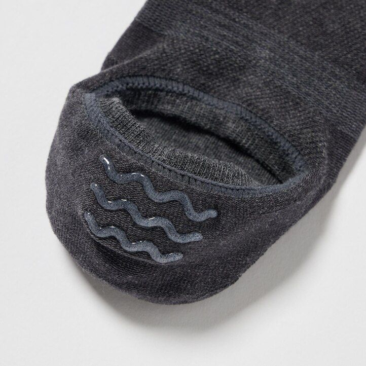 uniqlo mesh invisible no show three pairs womens socks dark grey