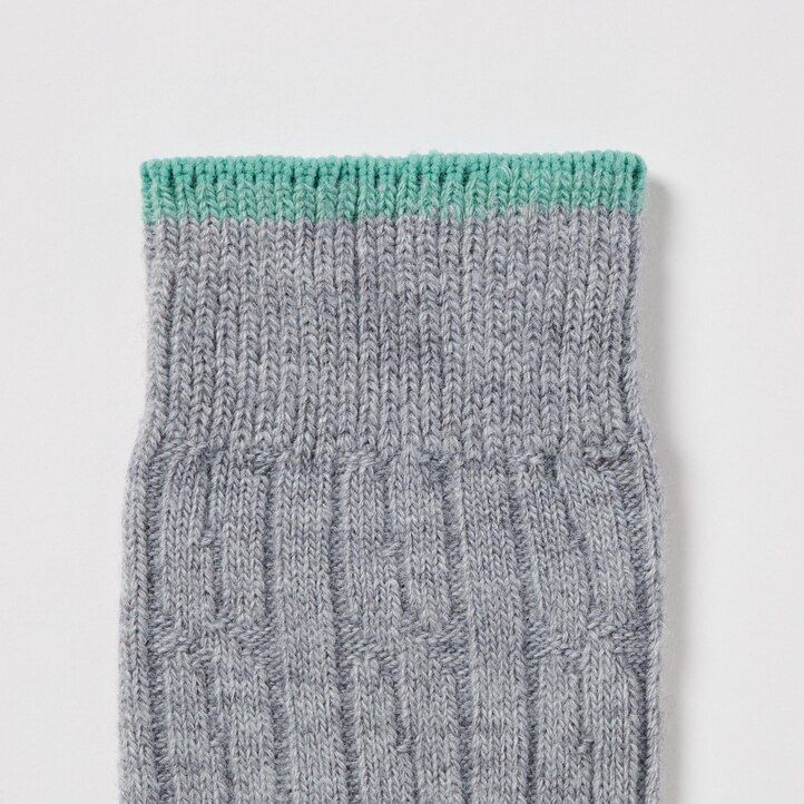 womens uniqlo heattechble knit thermal socks navy