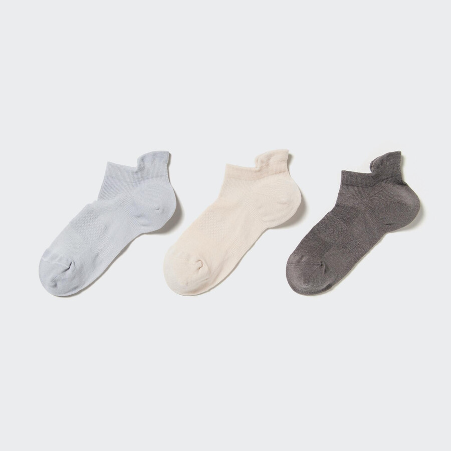 womens uniqlo sports three pairs socks light grey