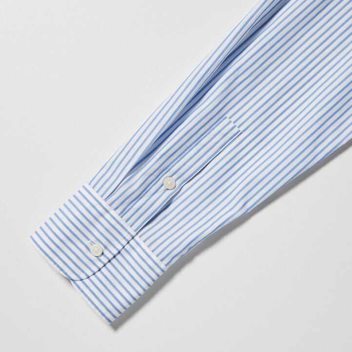 green uniqlo extra fine cotton striped sleeved womens blouse