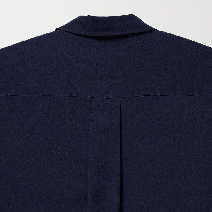 olive uniqlo rayon skipper collar 34 sleeved womens blouse