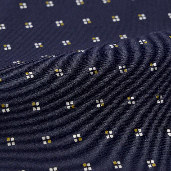navy uniqlo rayon printed sleeved womens blouse