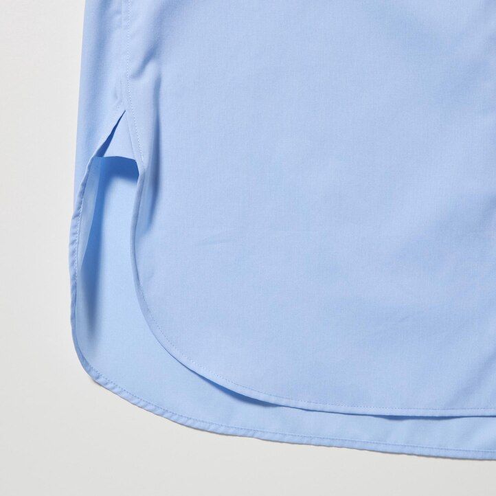 blue uniqlo extra fine cotton womens blouse