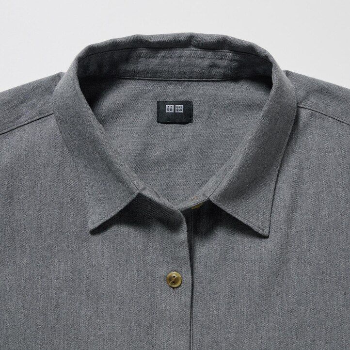 pink womens uniqlo soft brushed sleeved blouse