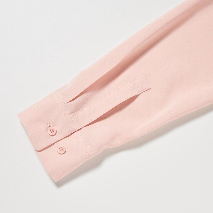 womens uniqlo rayon sleeved blouse pink