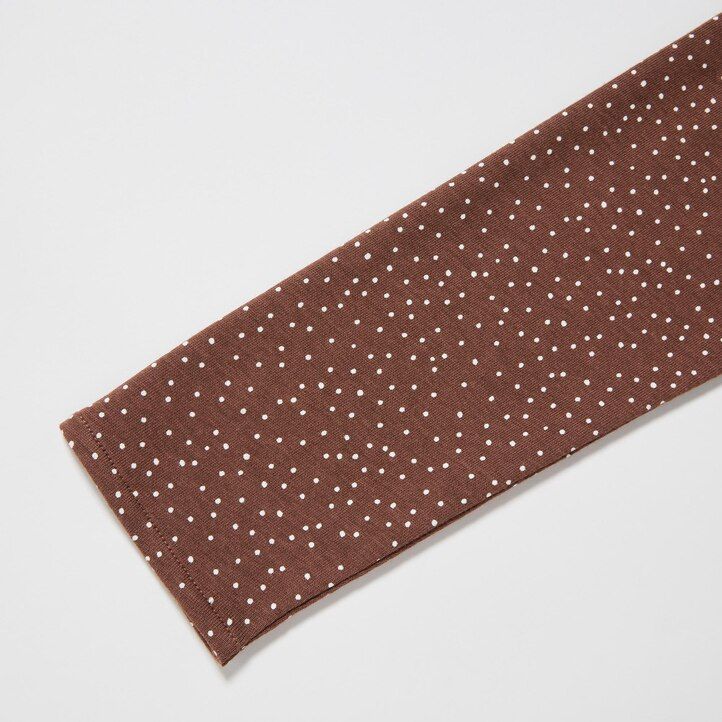 brown uniqlo printed sleeved wrap womens dress