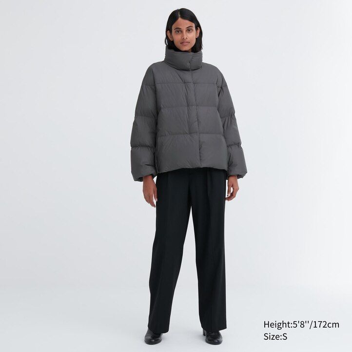 grey uniqlo powder soft down nanodesign womens jackets