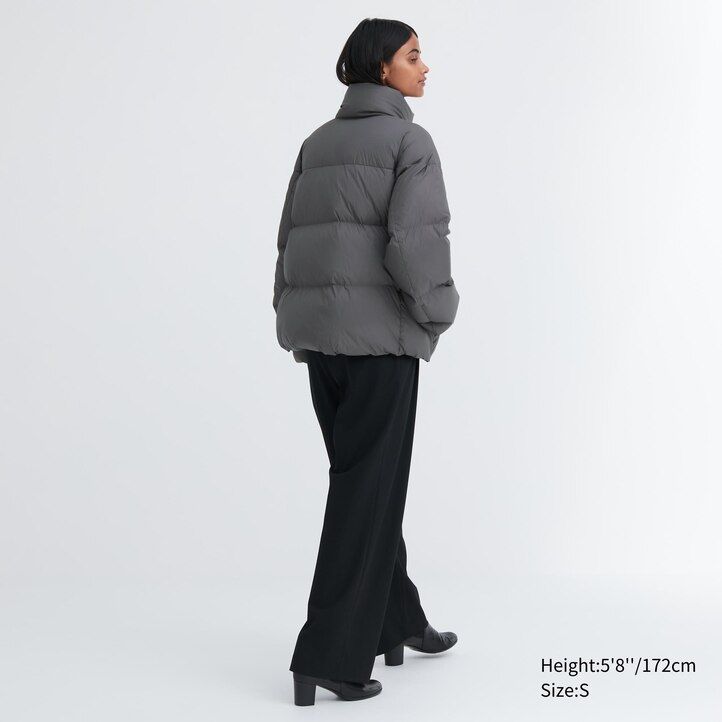 grey uniqlo powder soft down nanodesign womens jackets