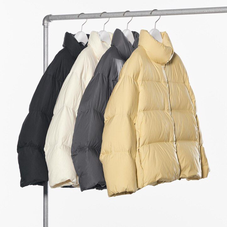 grey uniqlo powder soft down nanodesign womens jackets