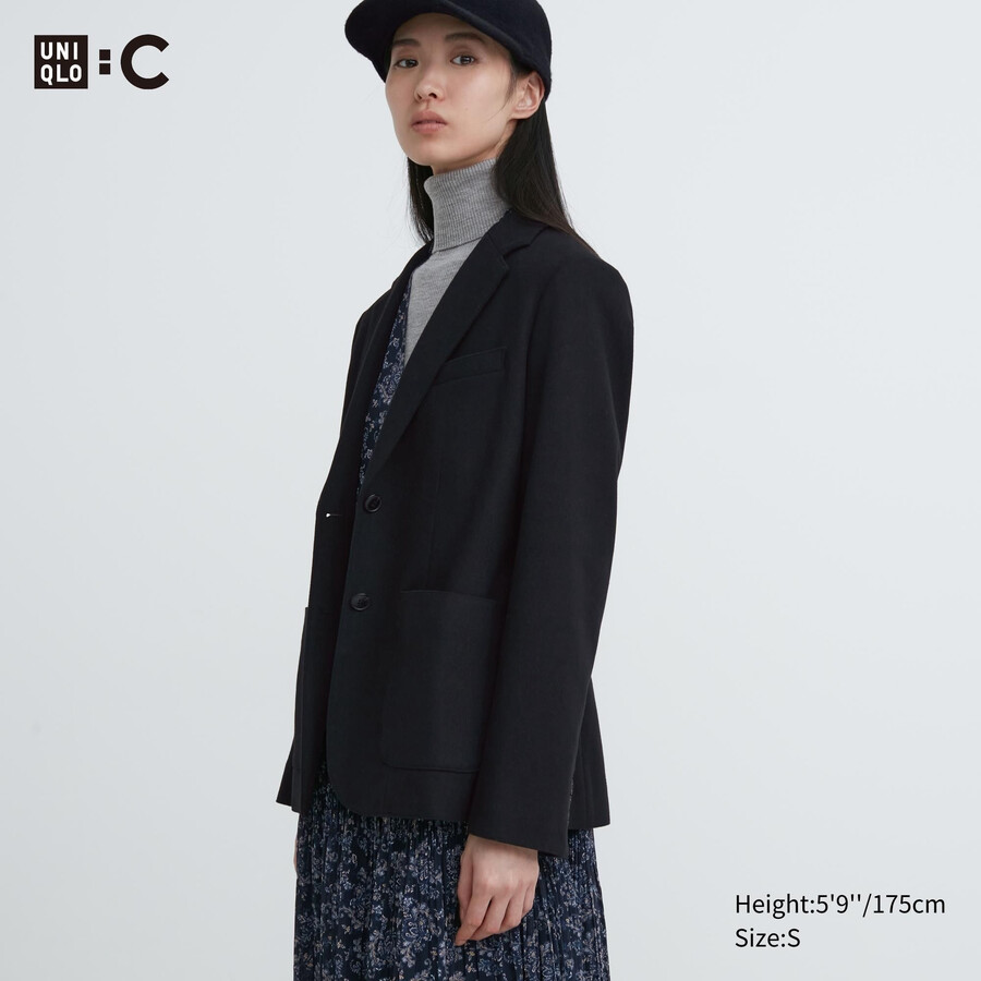 uniqlo brushed jersey womens jackets black