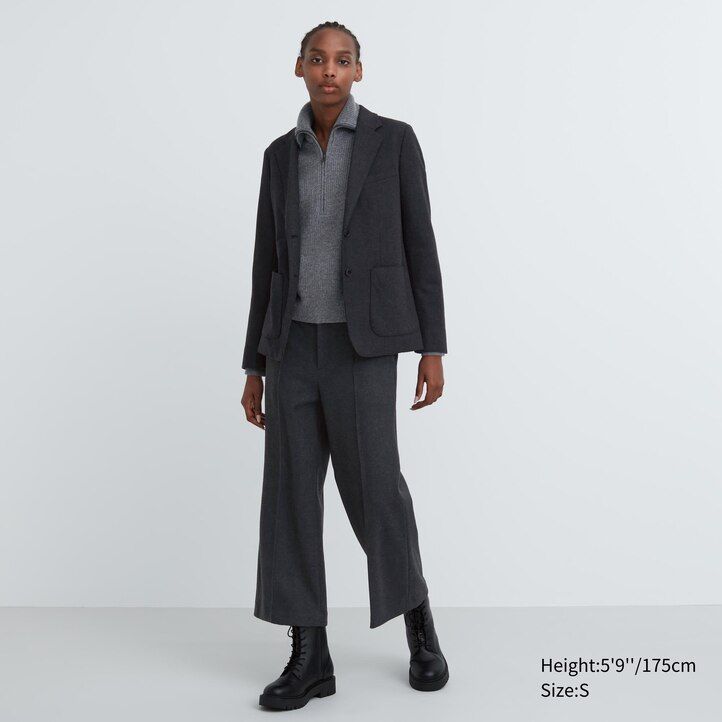 uniqlo brushed jersey womens jackets black