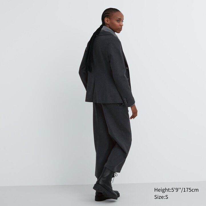uniqlo brushed jersey womens jackets black
