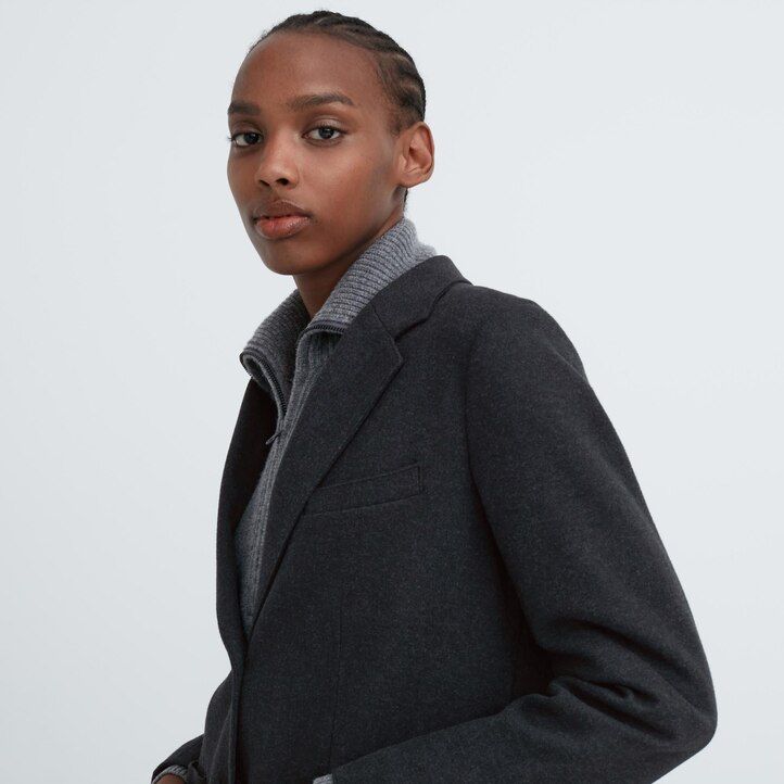 uniqlo brushed jersey womens jackets black