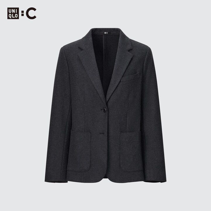uniqlo brushed jersey womens jackets black