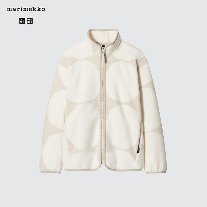 light grey womens uniqlo printed fleece jackets