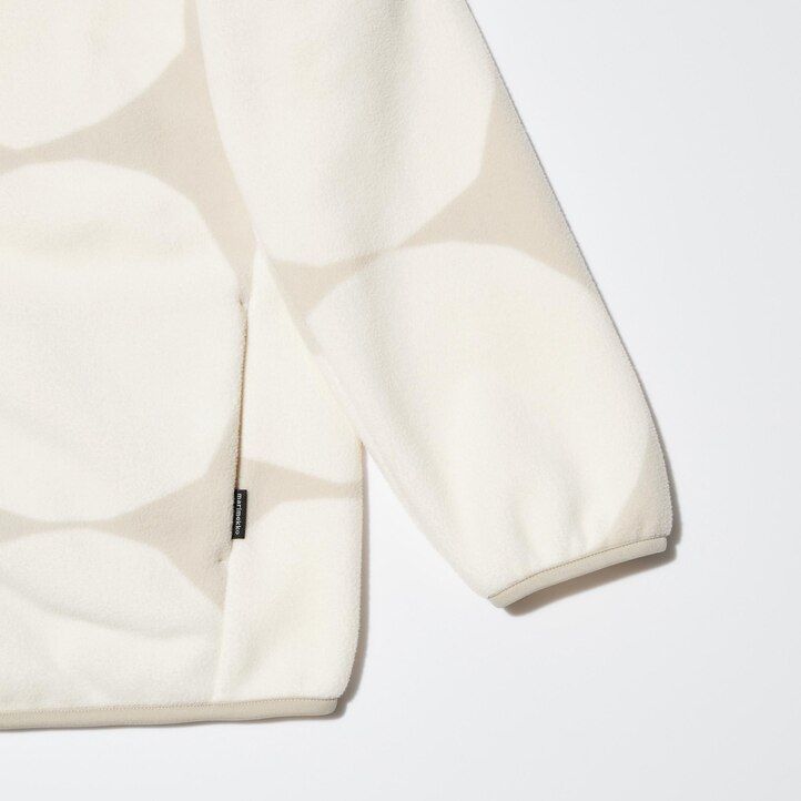 light grey womens uniqlo printed fleece jackets