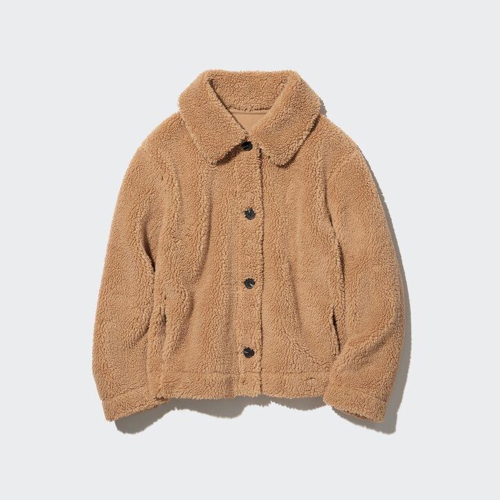 uniqlo pile lined fleece womens jackets black