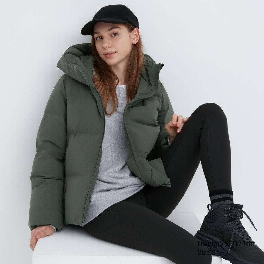 womens uniqlo seamless down jackets olive