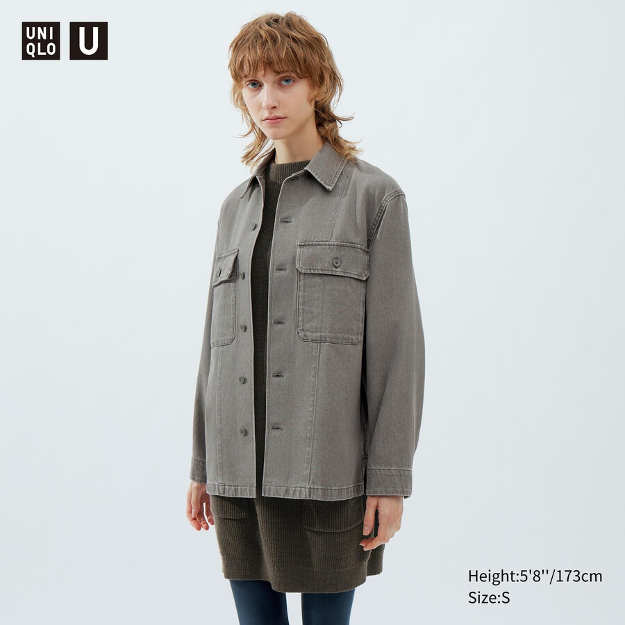 grey uniqlo denim womens jackets