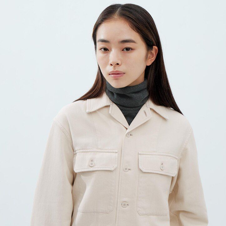 grey uniqlo denim womens jackets