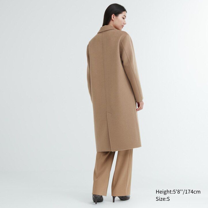 uniqlo wool blend womens jackets beige