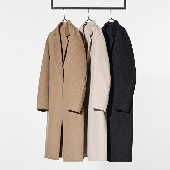 uniqlo wool blend womens jackets beige
