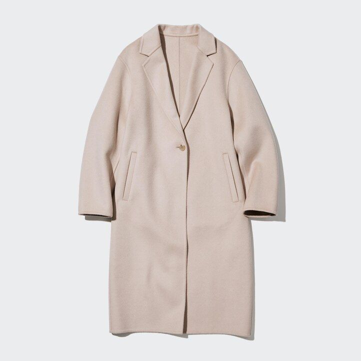 uniqlo wool blend womens jackets beige