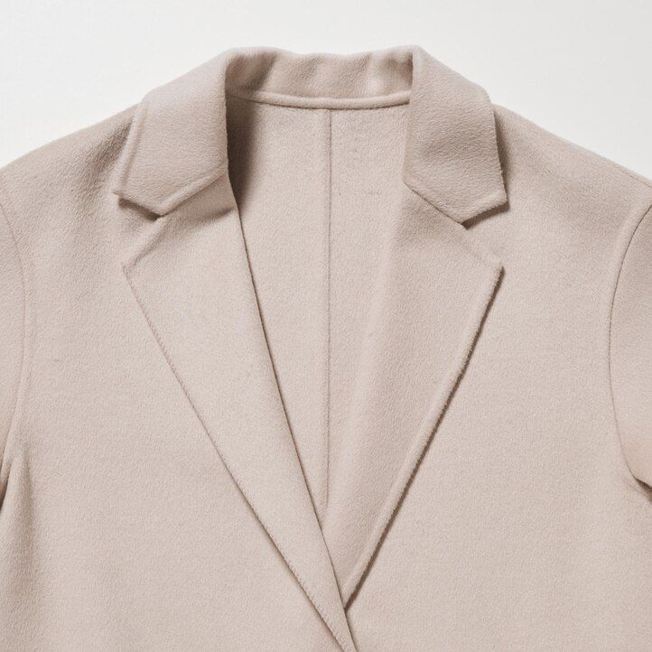 uniqlo wool blend womens jackets beige