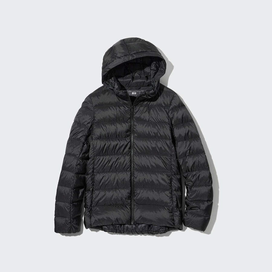 black womens uniqlo ultra light down jackets