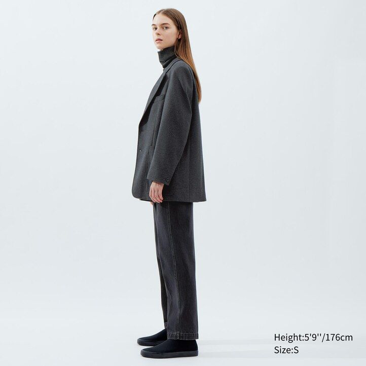 dark brown uniqlo jersey tailored womens jackets