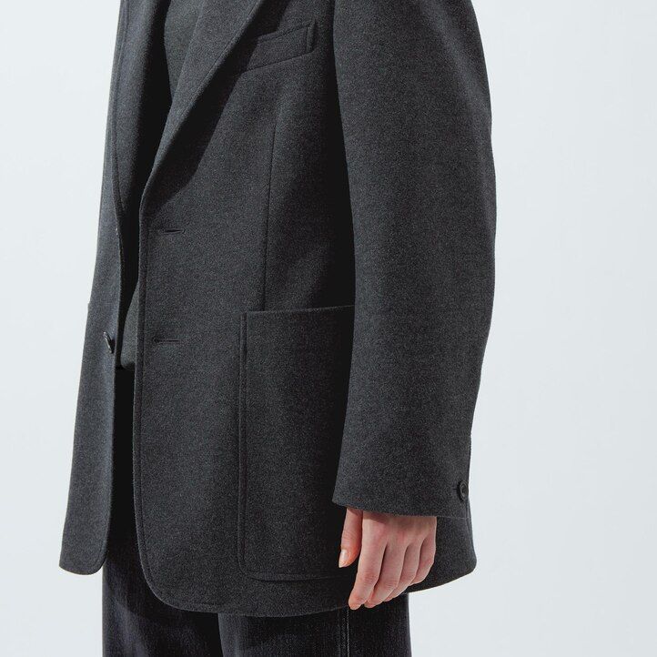 dark brown uniqlo jersey tailored womens jackets