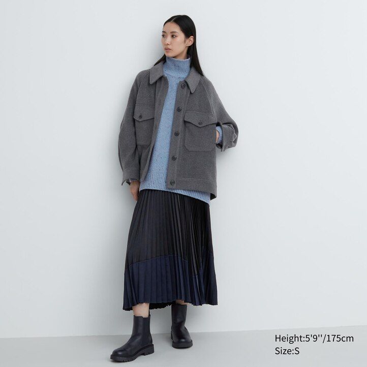 grey womens uniqlo oversized jackets