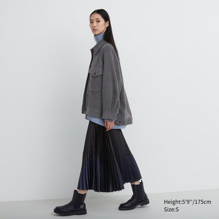 grey womens uniqlo oversized jackets