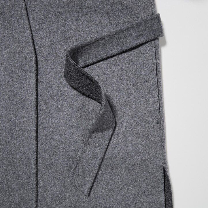 womens uniqlo wool blend wrap jackets navy