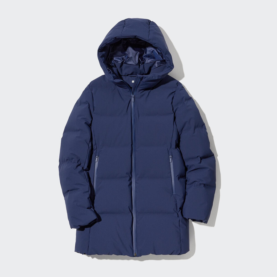 blue womens uniqlo seamless down jackets