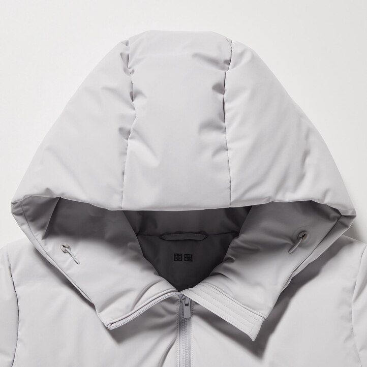 blue womens uniqlo seamless down jackets