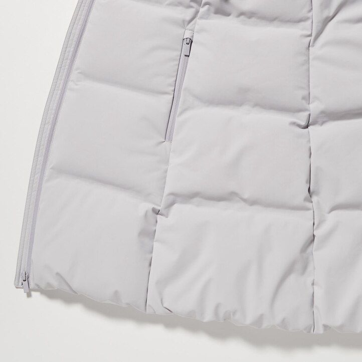 blue womens uniqlo seamless down jackets