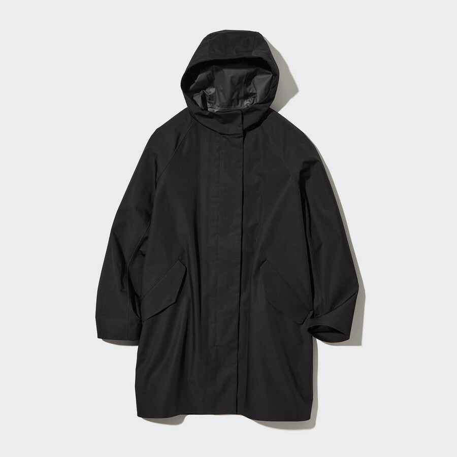 black womens uniqlo blocktech half jackets