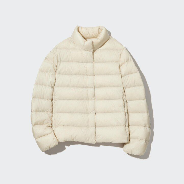 white womens uniqlo ultra light down jackets