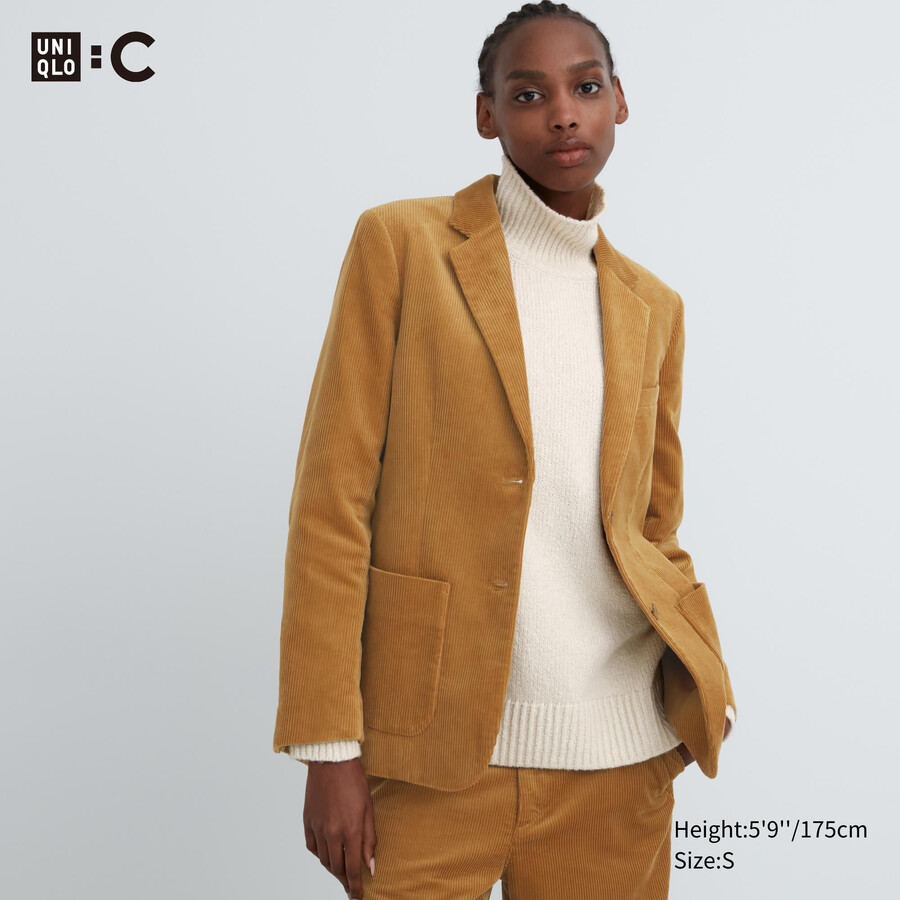 womens uniqlo corduroy jackets brown