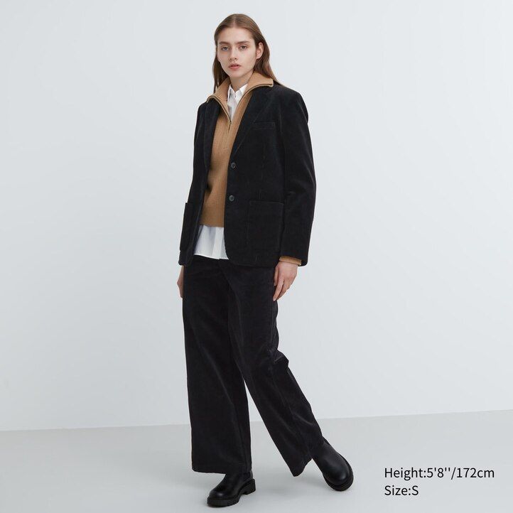 womens uniqlo corduroy jackets brown
