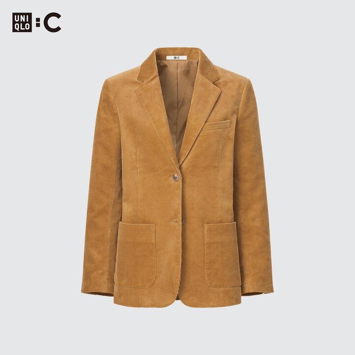 womens uniqlo corduroy jackets brown
