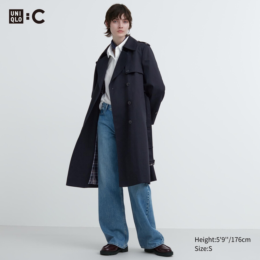 uniqlo trench womens jackets navy